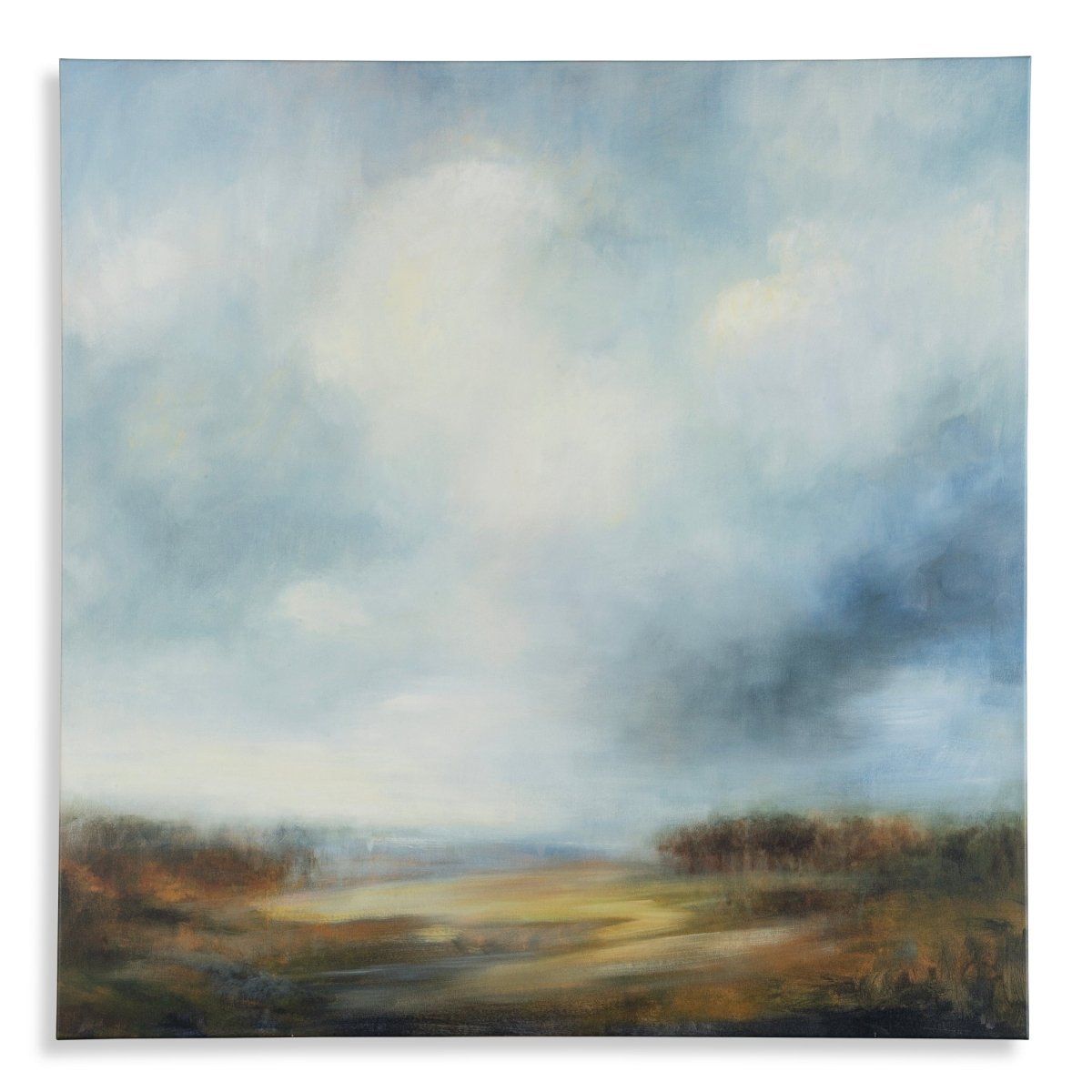 Abstract Landscape Giclee on Canvas with White Clouds - Uttermost - Framed Canvas by Modest Hut