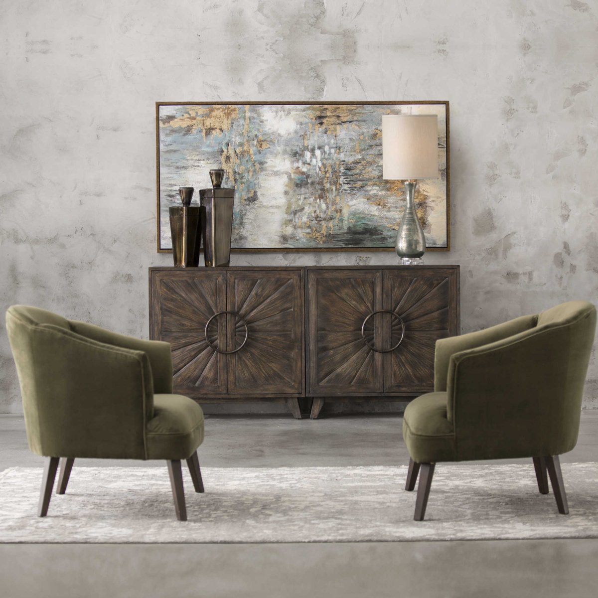 Behind the Falls Abstract Canvas - Uttermost - Framed Canvas by Modest Hut