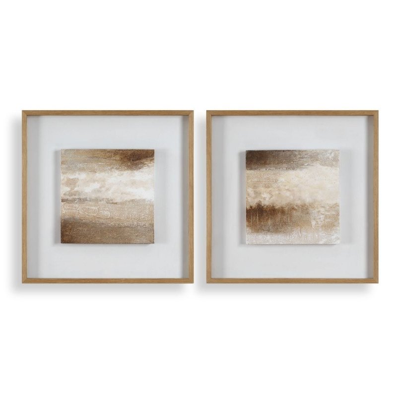 Between Lines Neutral Hand Painted Canvas Set framed canvas by Uttermost