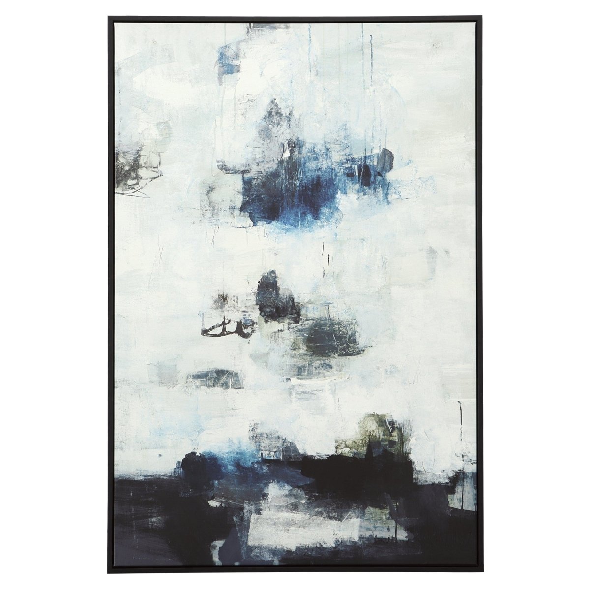 Black And Blue Framed Abstract Art - Uttermost - Framed Canvas by Modest Hut