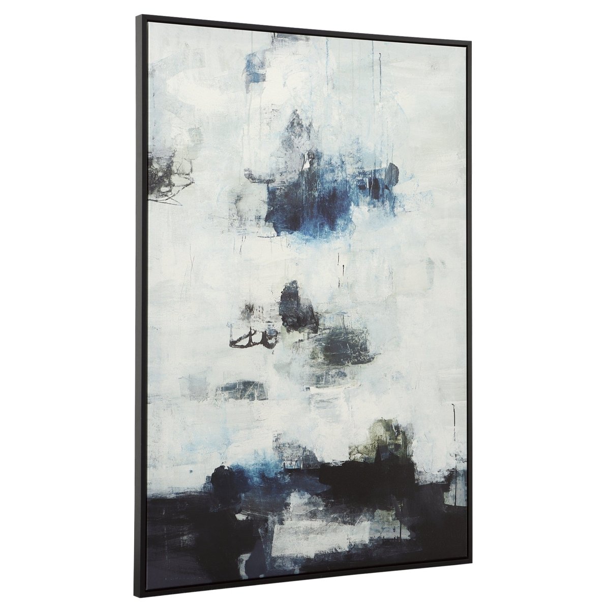 Black And Blue Framed Abstract Art - Uttermost - Framed Canvas by Modest Hut