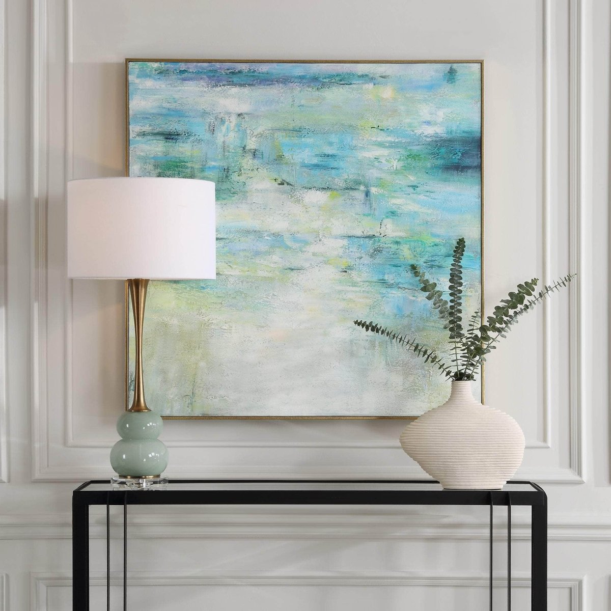 Blissful Hand Painted Canvas - Uttermost - Framed Canvas by Modest Hut