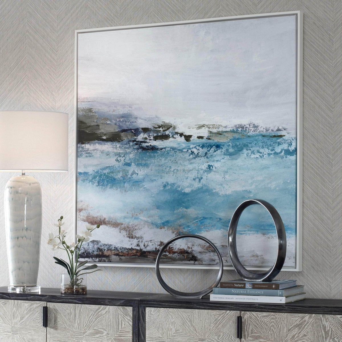 Blue Essence Coastal Framed Canvas - Uttermost - Framed Canvas by Modest Hut