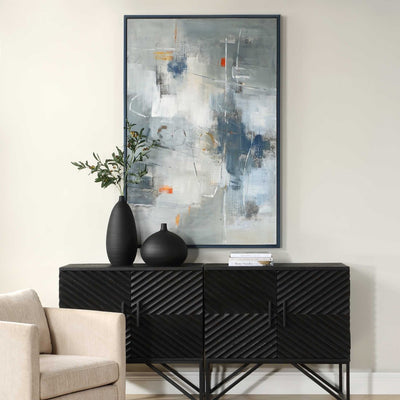 Blueprint Hand Painted Modern Art - Uttermost - Framed Canvas by Modest Hut