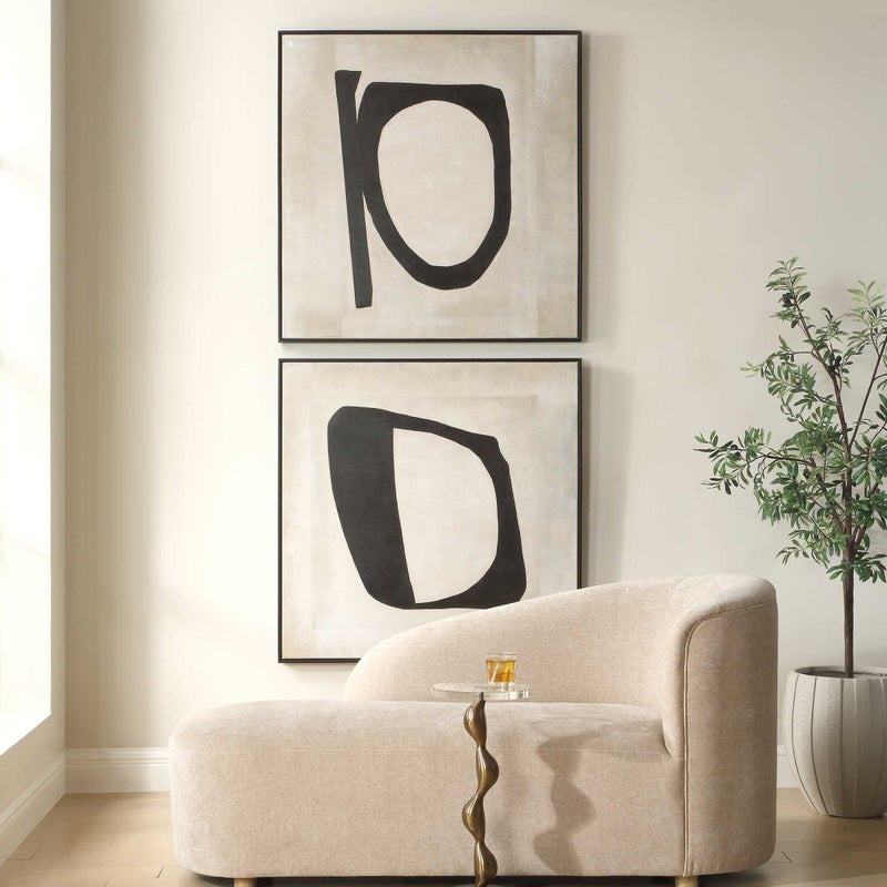 Characters Abstract Art Set/2 - Uttermost - Framed Canvas by Modest Hut