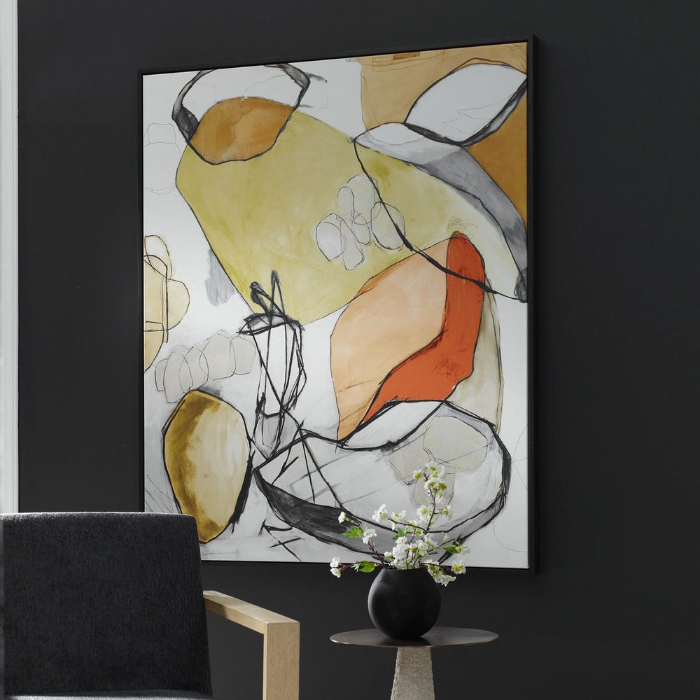 Charcoal Improvision Framed Canvas - Uttermost - Framed Canvas by Modest Hut