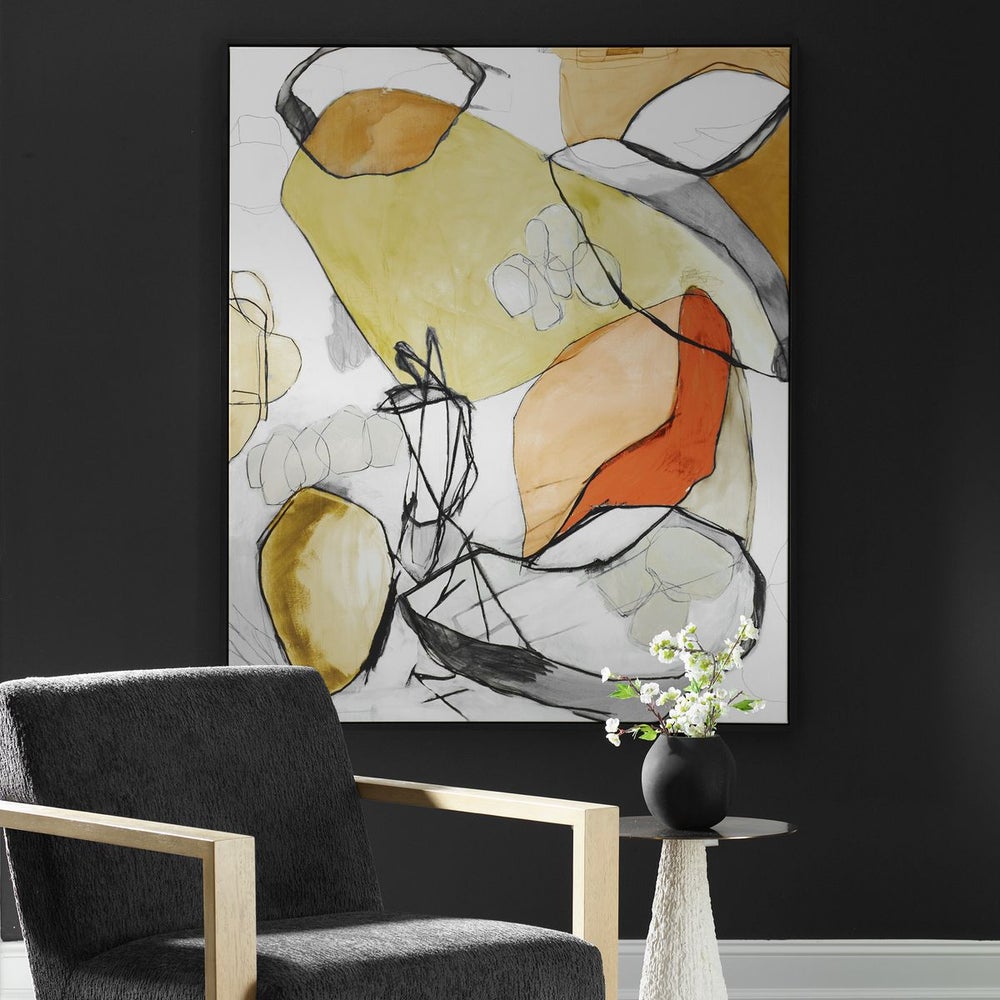 Charcoal Improvision Framed Canvas - Uttermost - Framed Canvas by Modest Hut