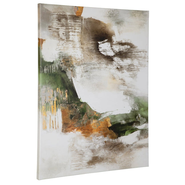 Frameless Abstract Giclee in Green, Chocolate, and Gold - Uttermost - Framed Canvas by Modest Hut