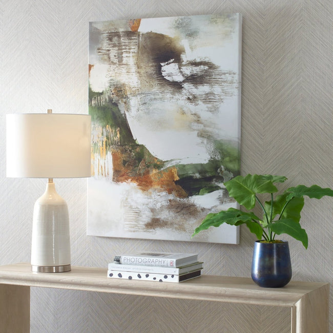 Frameless Abstract Giclee in Green, Chocolate, and Gold - Uttermost - Framed Canvas by Modest Hut