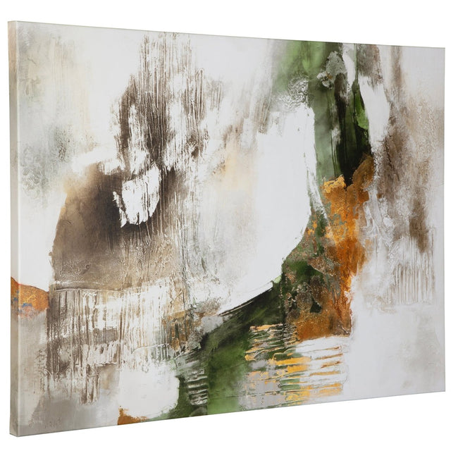 Frameless Abstract Giclee in Green, Chocolate, and Gold - Uttermost - Framed Canvas by Modest Hut