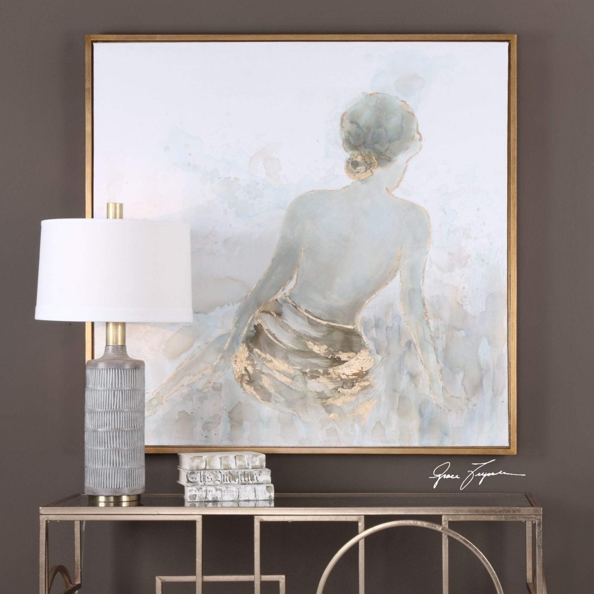 Gold Sophistication Hand Painted Canvas - Uttermost - Framed Canvas by Modest Hut