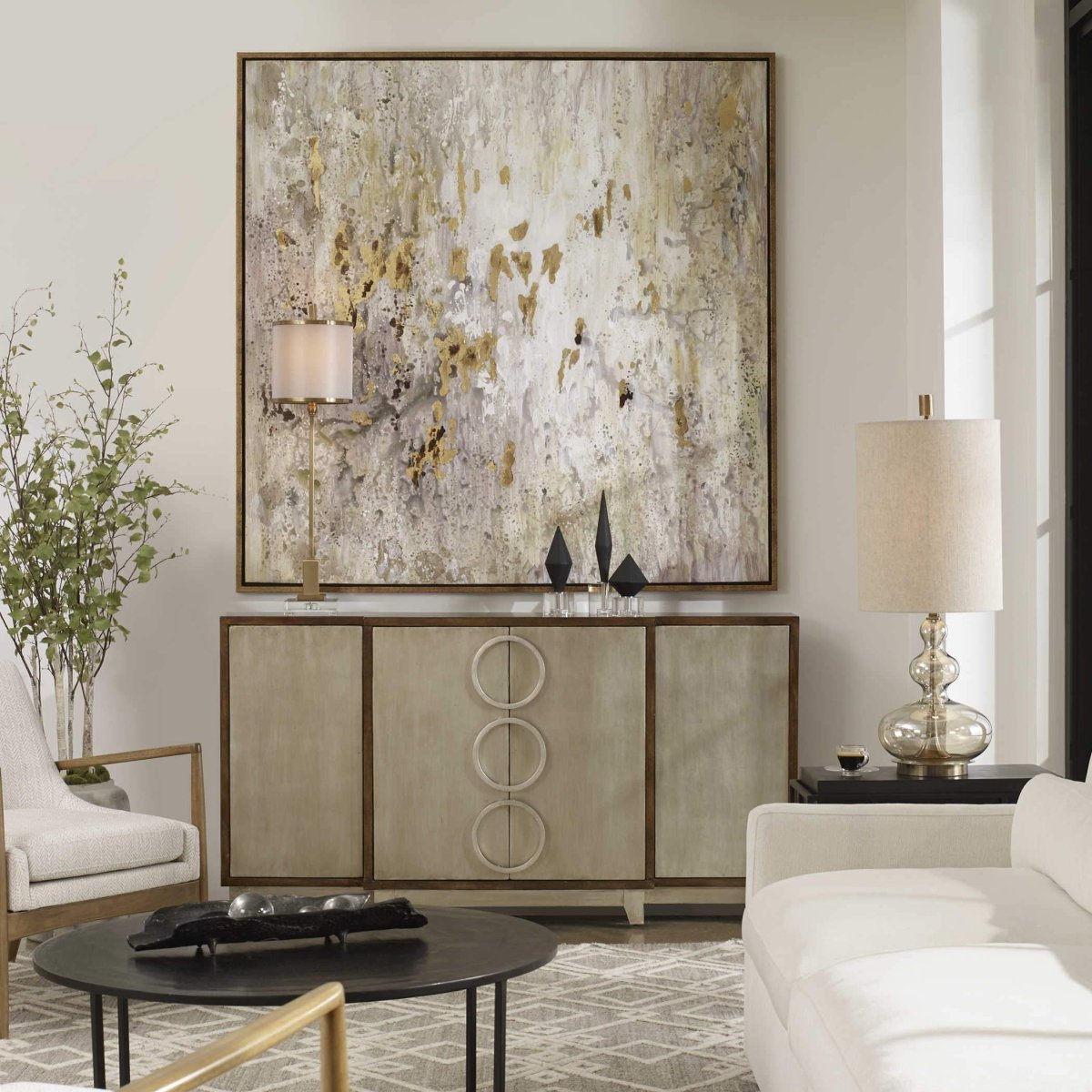Golden Rain Hand Painted Canvas - Uttermost - Framed Canvas by Modest Hut