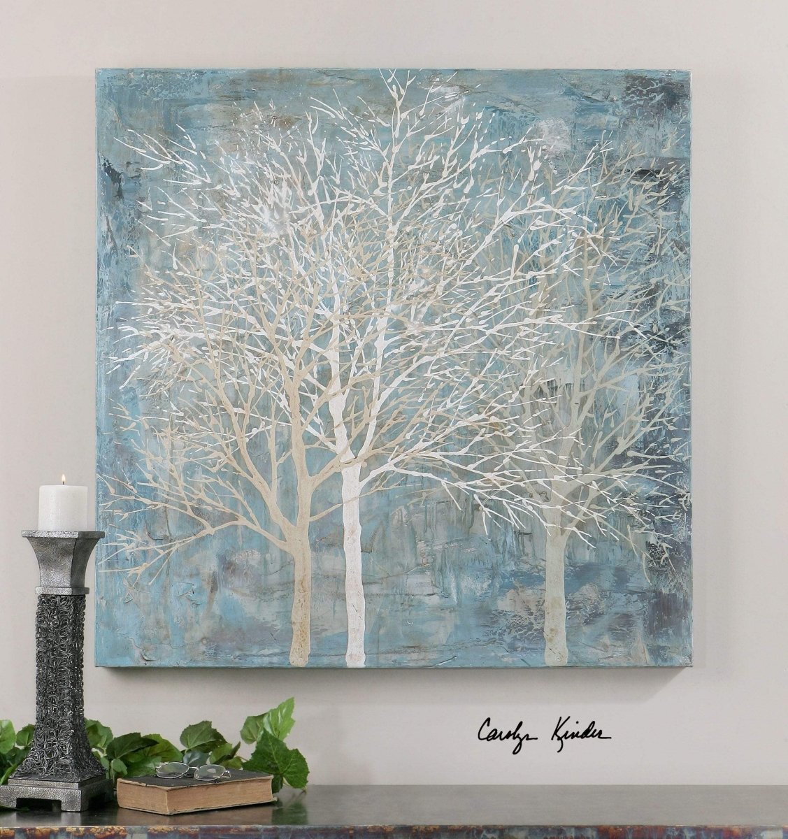 Muted Tree Hand Painted Canvas - Uttermost - Framed Canvas by Modest Hut