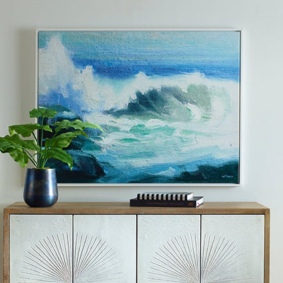 Ocean's Movement Solid Wood Framed Canvas - Uttermost - Framed Canvas by Modest Hut