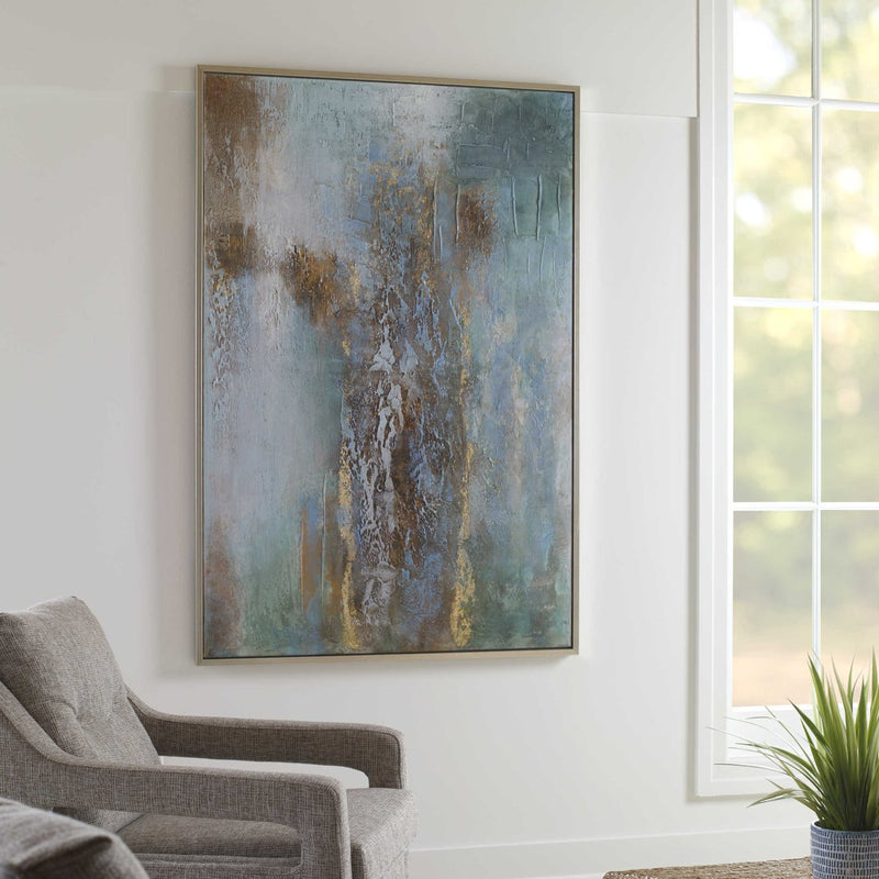 Rendezvous Hand Painted Abstract Canvas - Uttermost - Framed Canvas by Modest Hut
