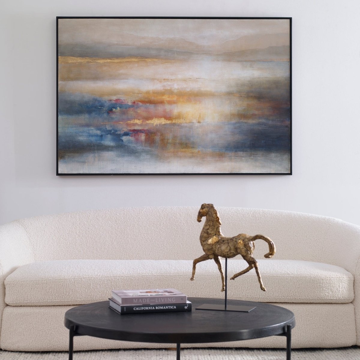 Seafaring Dusk Hand Painted Abstract Art - Uttermost - Framed Canvas by Modest Hut