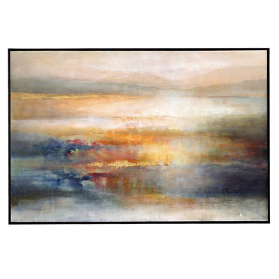 Seafaring Dusk Hand Painted Abstract Art - Uttermost - Framed Canvas by Modest Hut