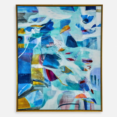 The Story Of Water Abstract Art - Uttermost - Framed Canvas by Modest Hut