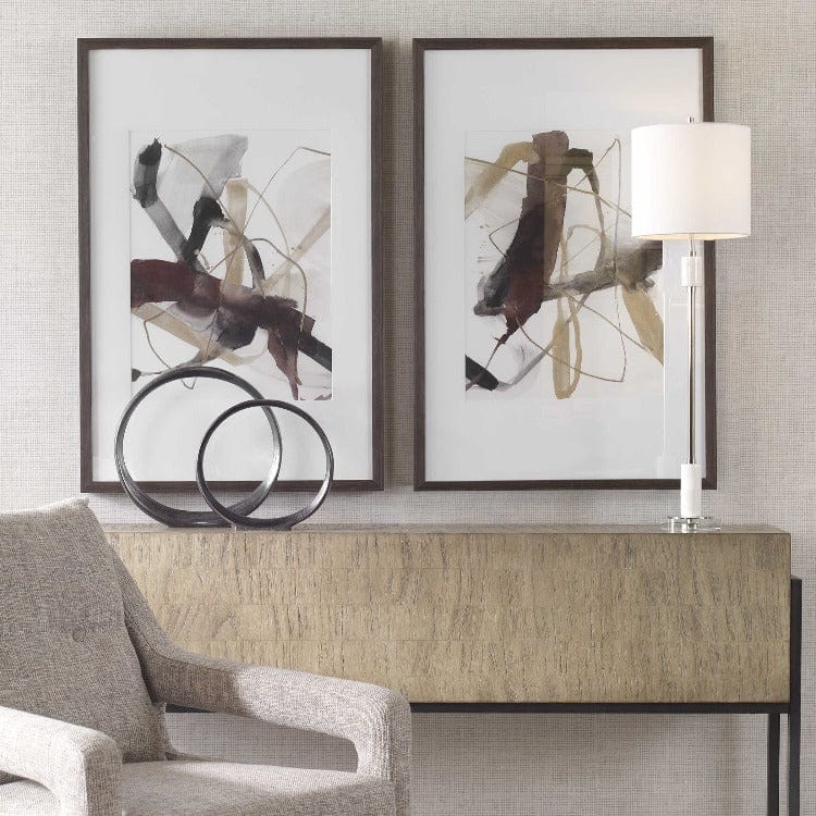 Burgundy Interjection Abstract Prints, Set/2 - Uttermost - Framed Prints by Modest Hut