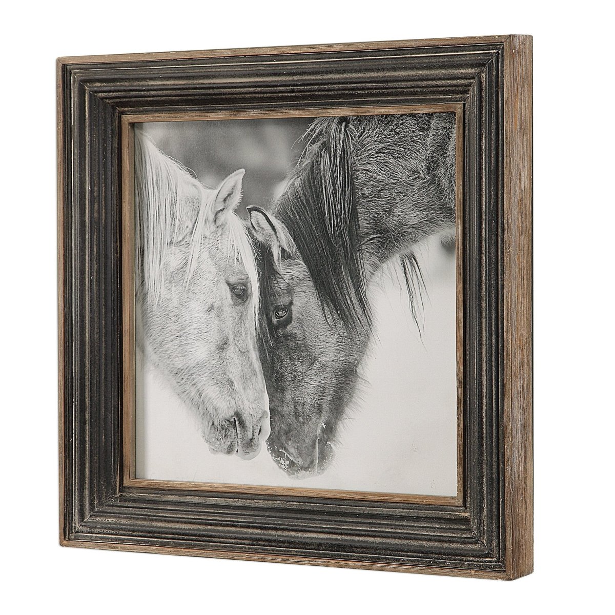 Custom Black And White Horses Print - Uttermost - Framed Prints by Modest Hut