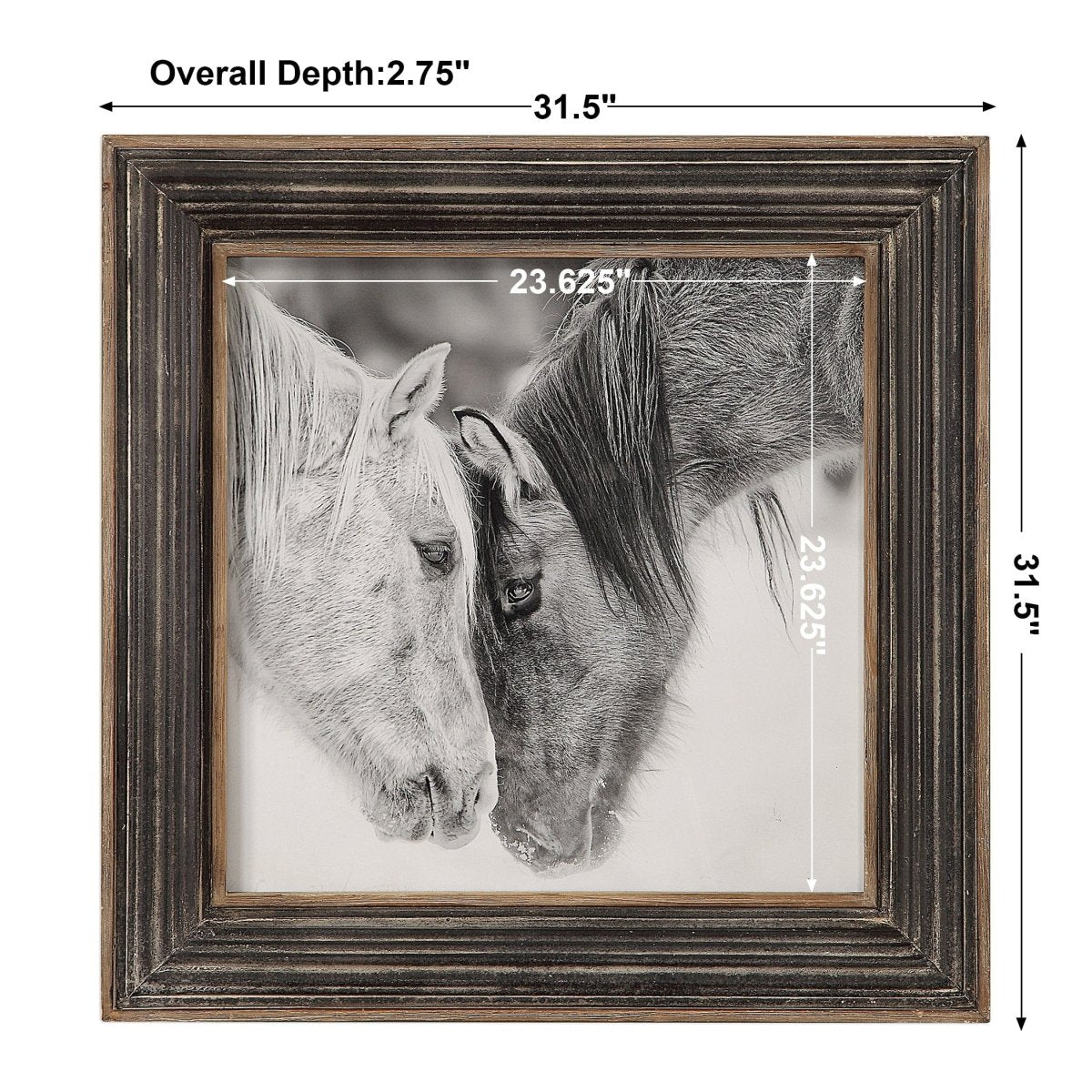 Custom Black And White Horses Print - Uttermost - Framed Prints by Modest Hut