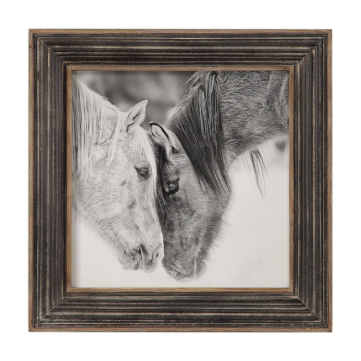 Custom Black And White Horses Print - Uttermost - Framed Prints by Modest Hut