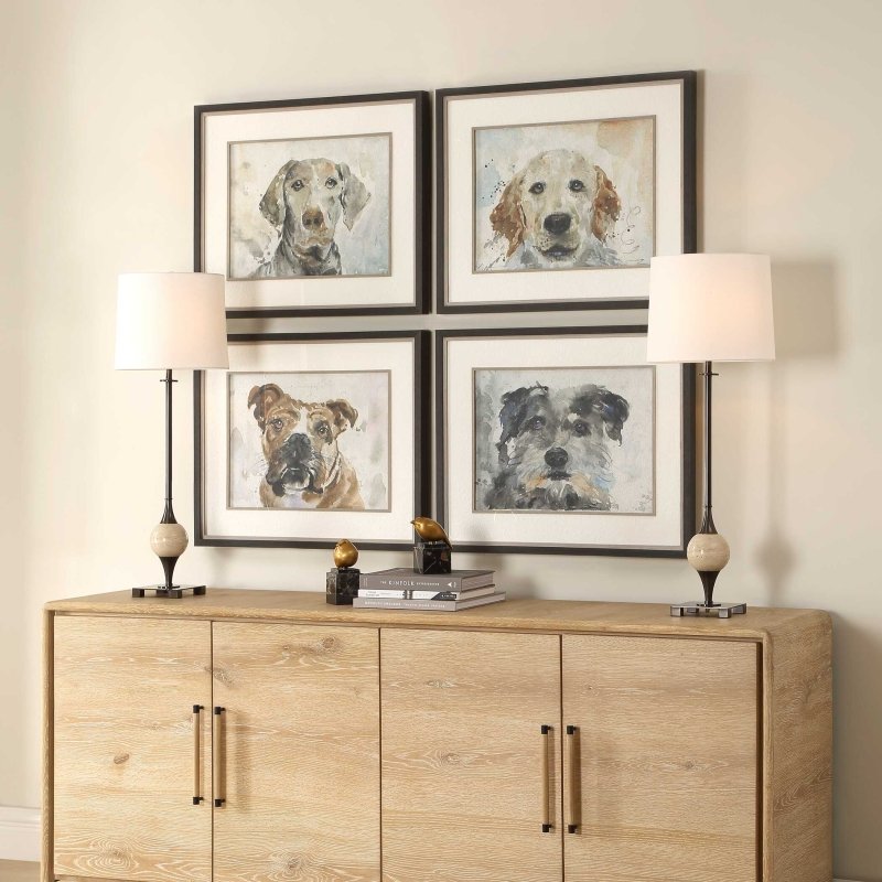 Dog Days Framed Prints Set/4 - Wall Art