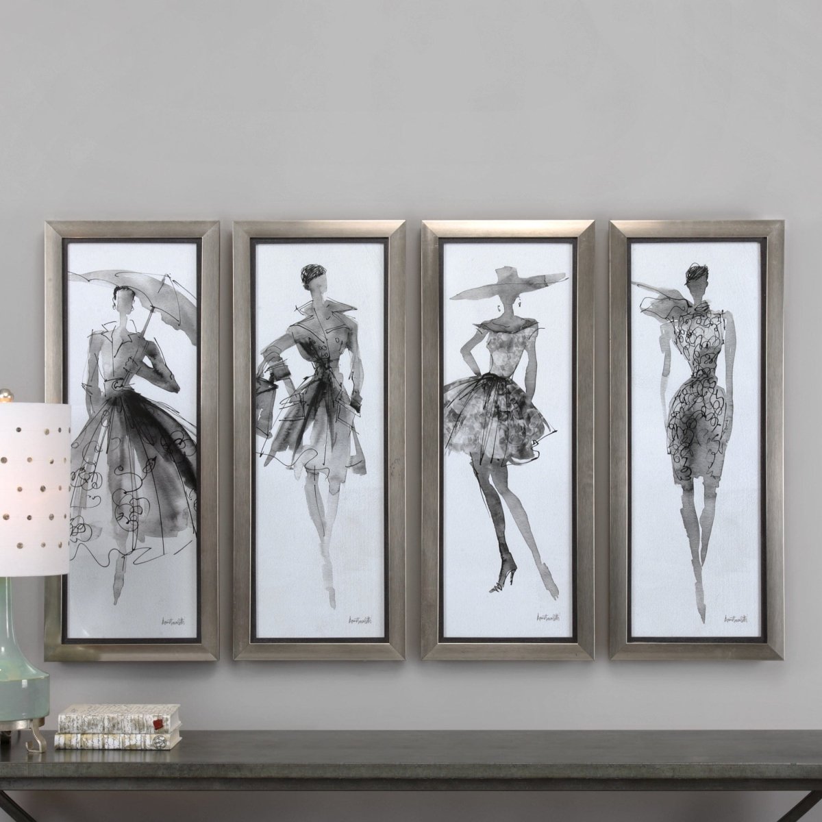 Fashion Sketchbook Art, S/4 - Uttermost - Framed Prints by Modest Hut