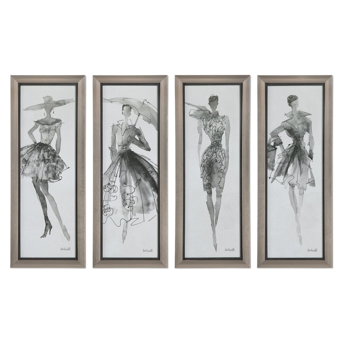 Fashion Sketchbook Art, S/4 - Uttermost - Framed Prints by Modest Hut