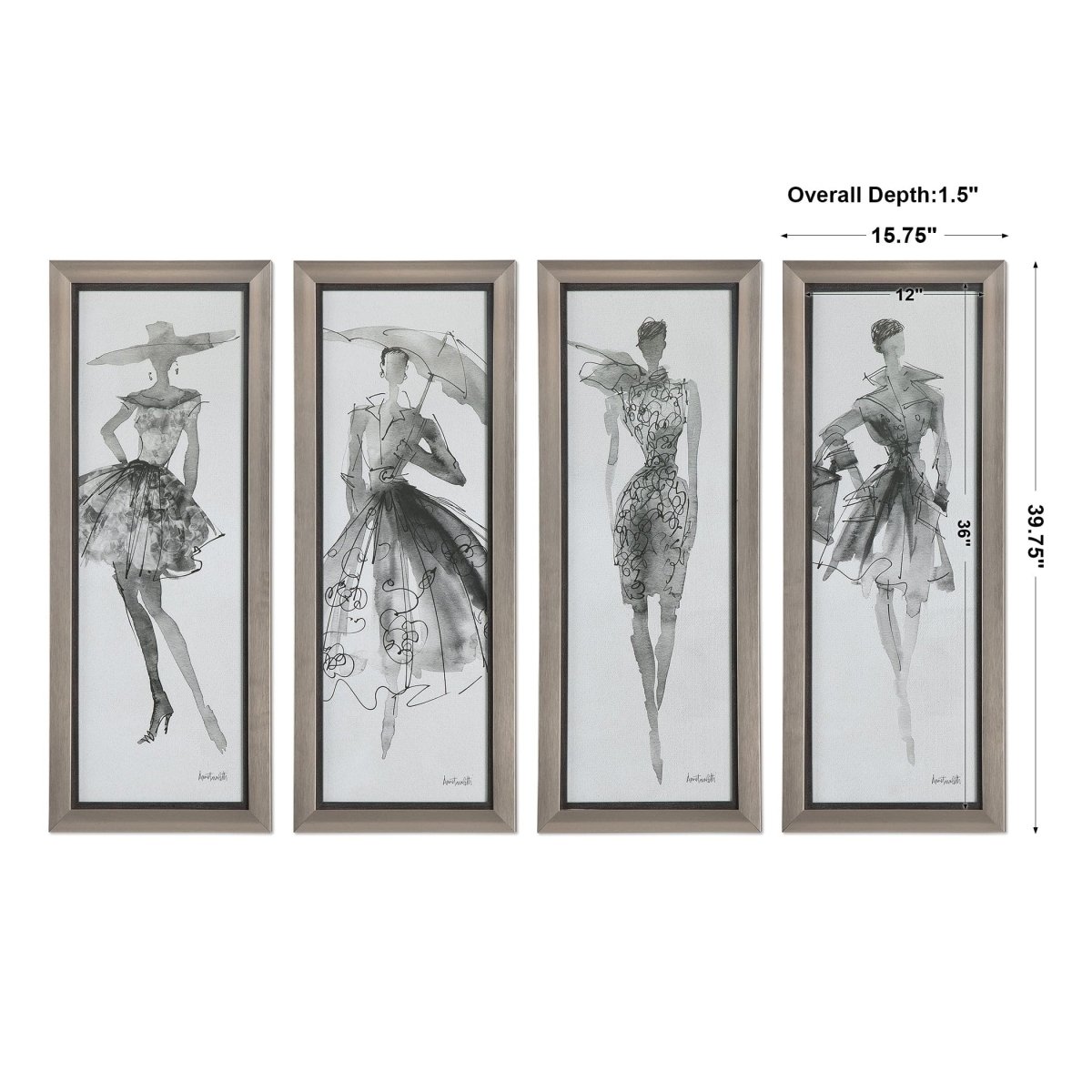 Fashion Sketchbook Art, S/4 - Uttermost - Framed Prints by Modest Hut