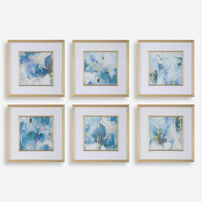 Fresh Start Blue Framed Prints, S/6 - Uttermost - Framed Prints by Modest Hut