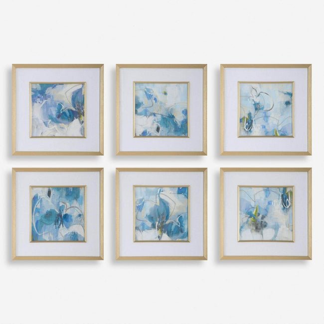 Fresh Start Blue Framed Prints, S/6 - Uttermost - Framed Prints by Modest Hut