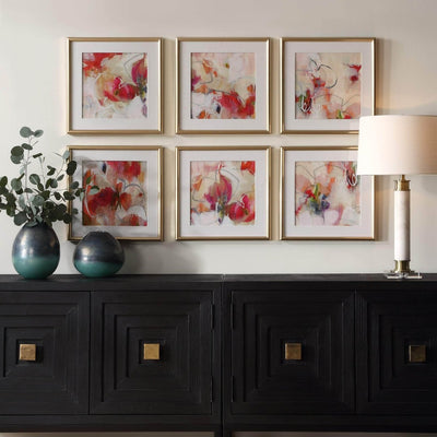 Fresh Start Red Framed Prints, S/6 - Uttermost - Framed Prints by Modest Hut