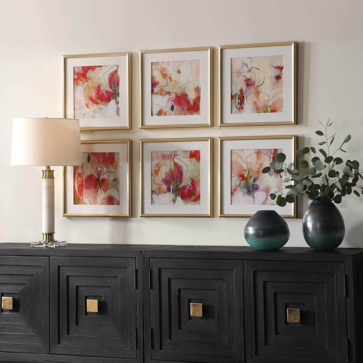 Fresh Start Red Framed Prints, S/6 - Uttermost - Framed Prints by Modest Hut