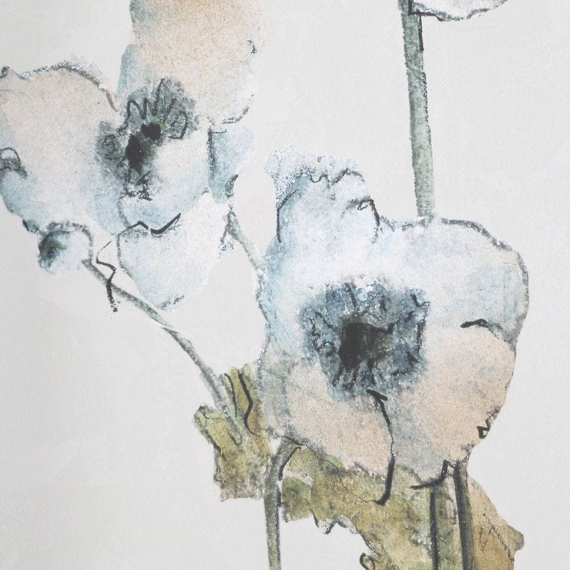 Detail view of the Garden Study Blue Floral Framed Prints S/2