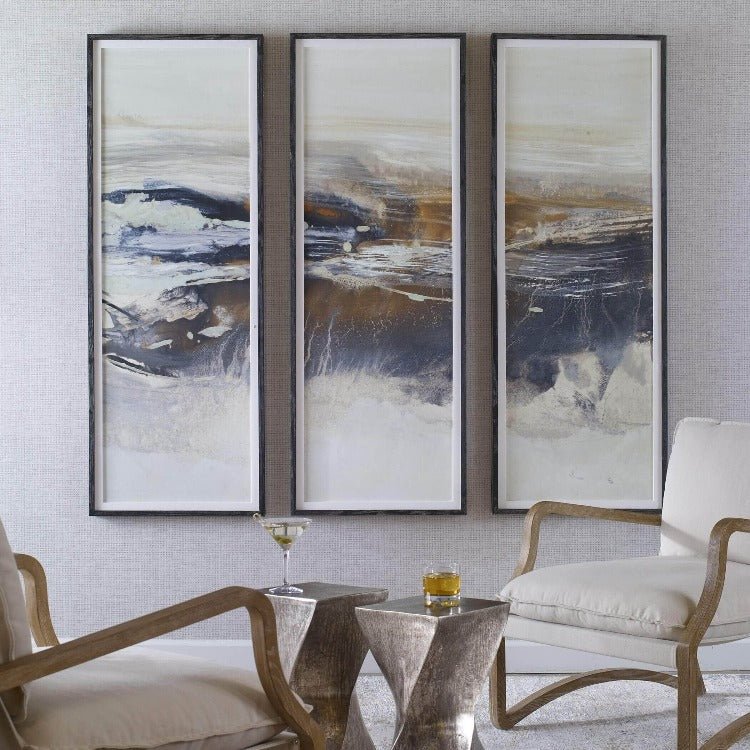 Graphite Horizon Framed Prints, S/3 - Uttermost - Framed Prints by Modest Hut