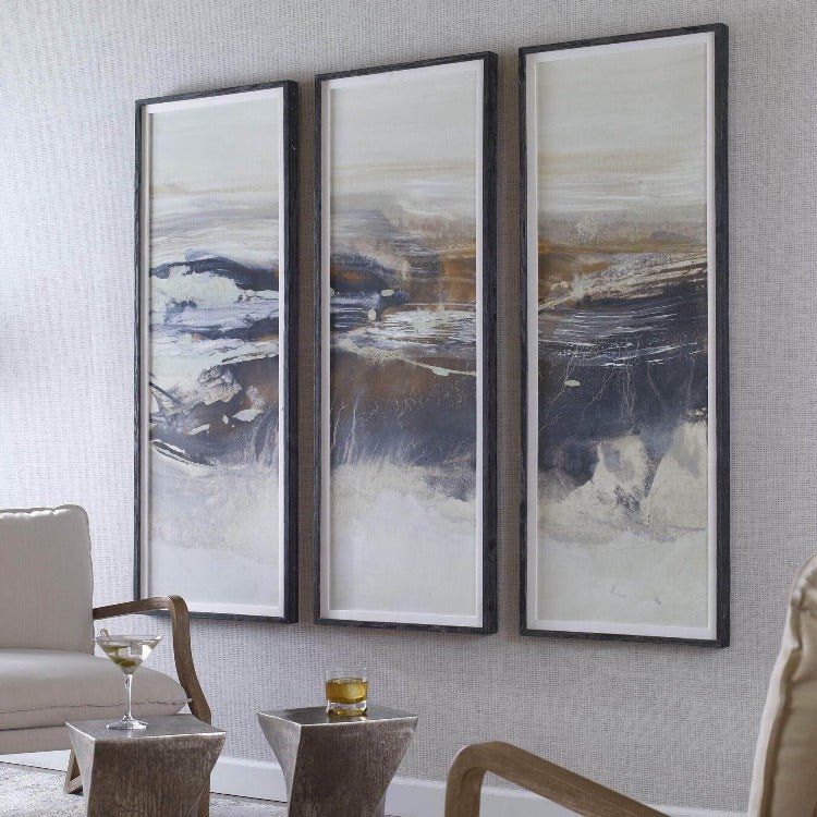 Graphite Horizon Framed Prints, S/3 - Uttermost - Framed Prints by Modest Hut