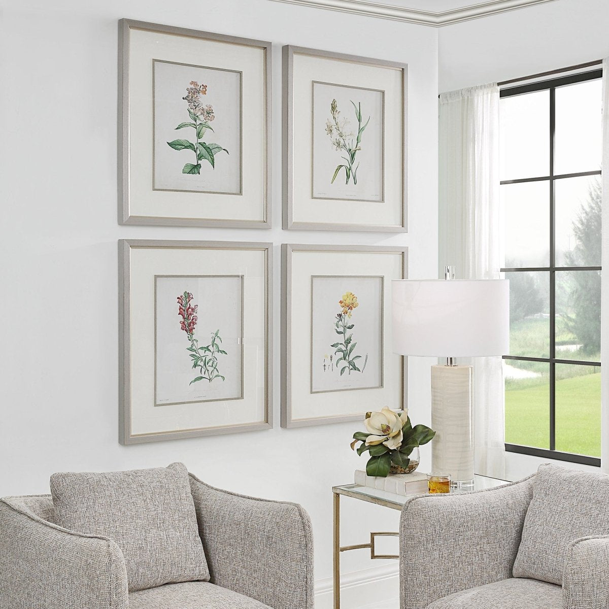 Heirloom Blooms Study Framed Prints Set/4 - Uttermost - Framed Prints by Modest Hut