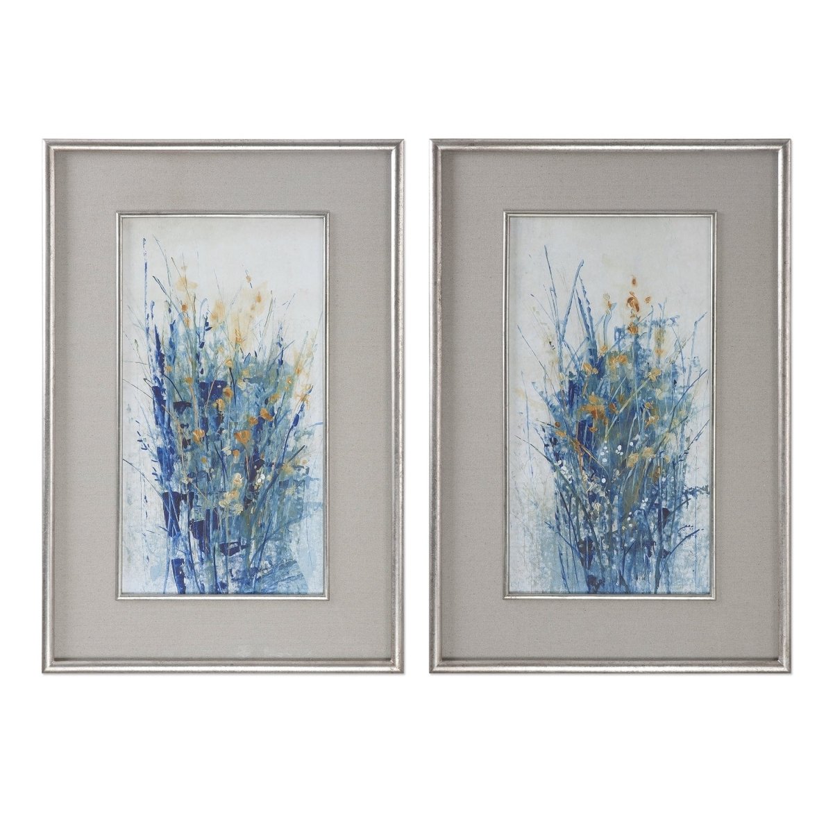 Indigo Florals Framed Art S/2 - Uttermost - Framed Prints by Modest Hut