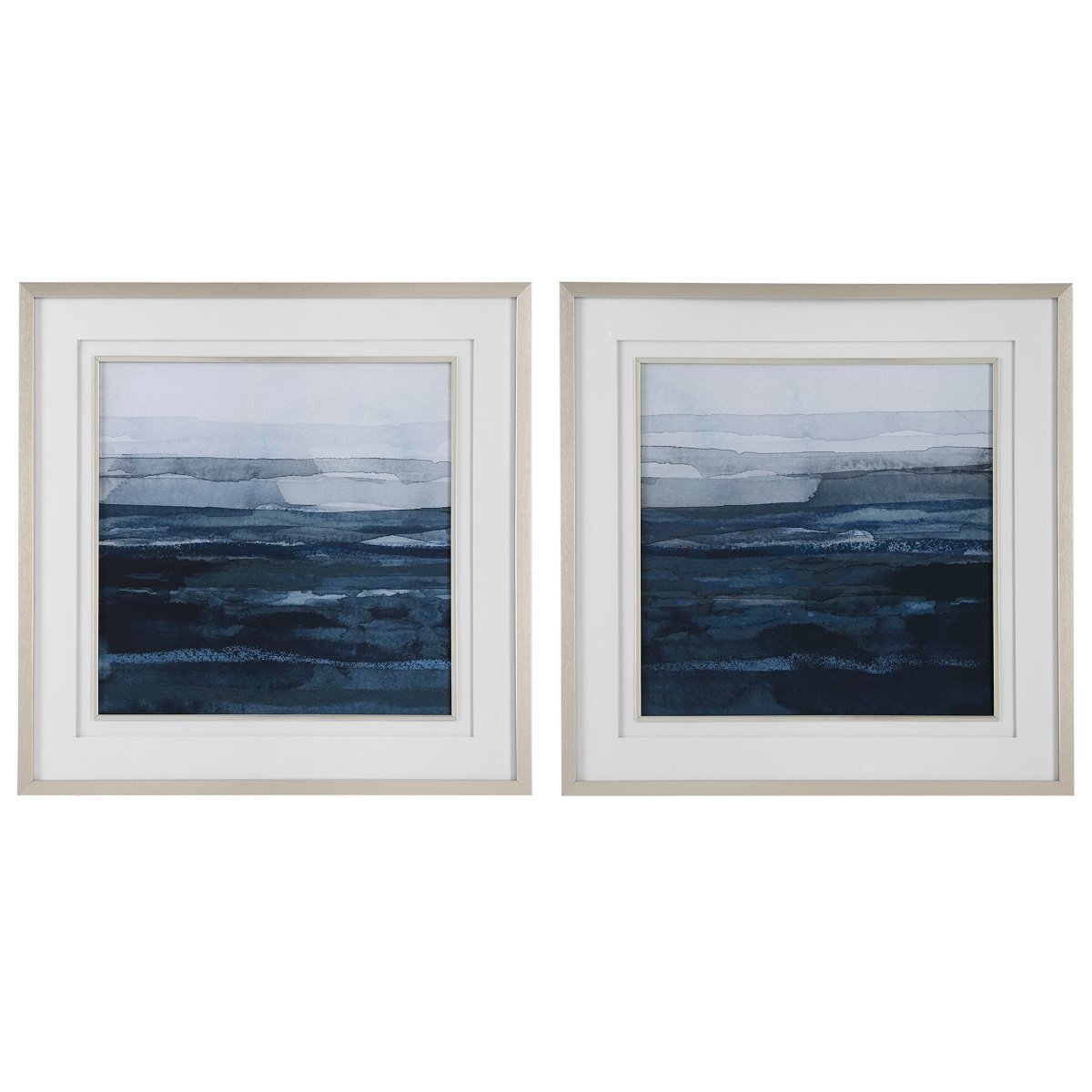 Rising Blue Abstract Framed Prints, Set/2 - Uttermost - Framed Prints by Modest Hut