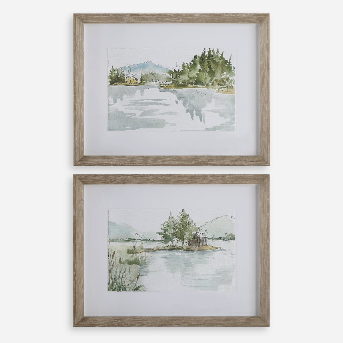 Serene Lake Framed Prints, Set/2 - Uttermost - Framed Prints by Modest Hut