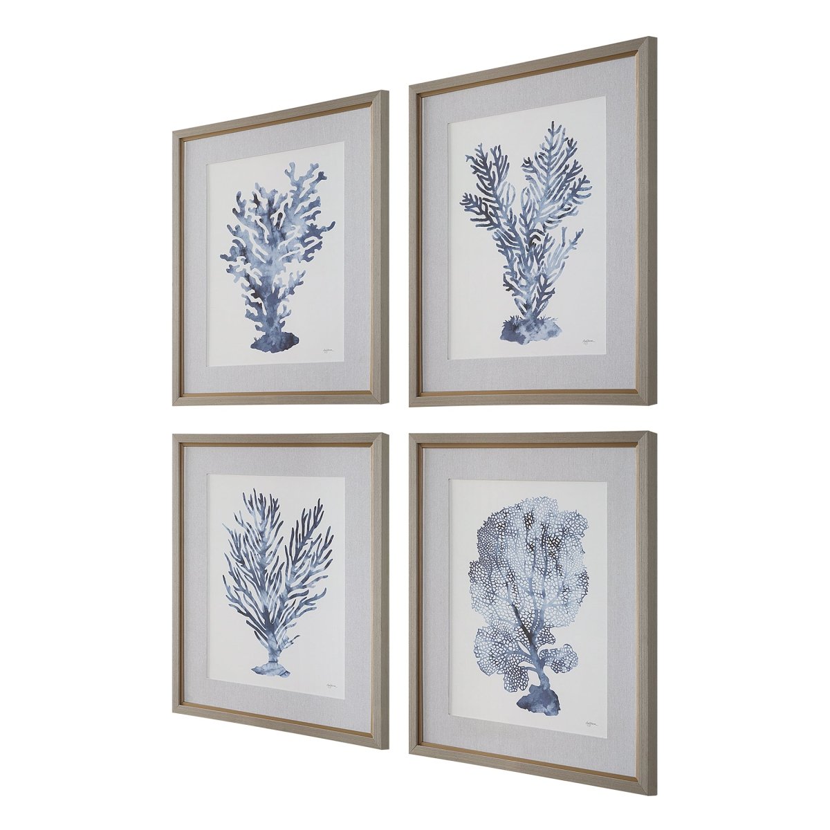 Shibori Coral Framed Prints, Set/4 - Uttermost - Framed Prints by Modest Hut