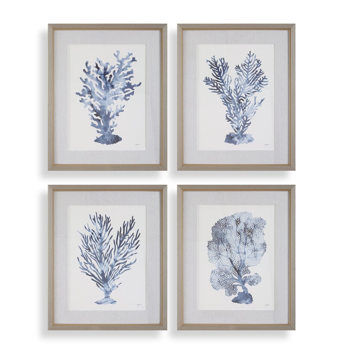 Shibori Coral Framed Prints, Set/4 - Uttermost - Framed Prints by Modest Hut