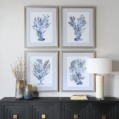 Shibori Coral Framed Prints, Set/4 - Uttermost - Framed Prints by Modest Hut