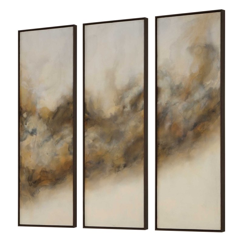 Smoke Break Hand Painted Modern Art Set/3 - Framed Prints