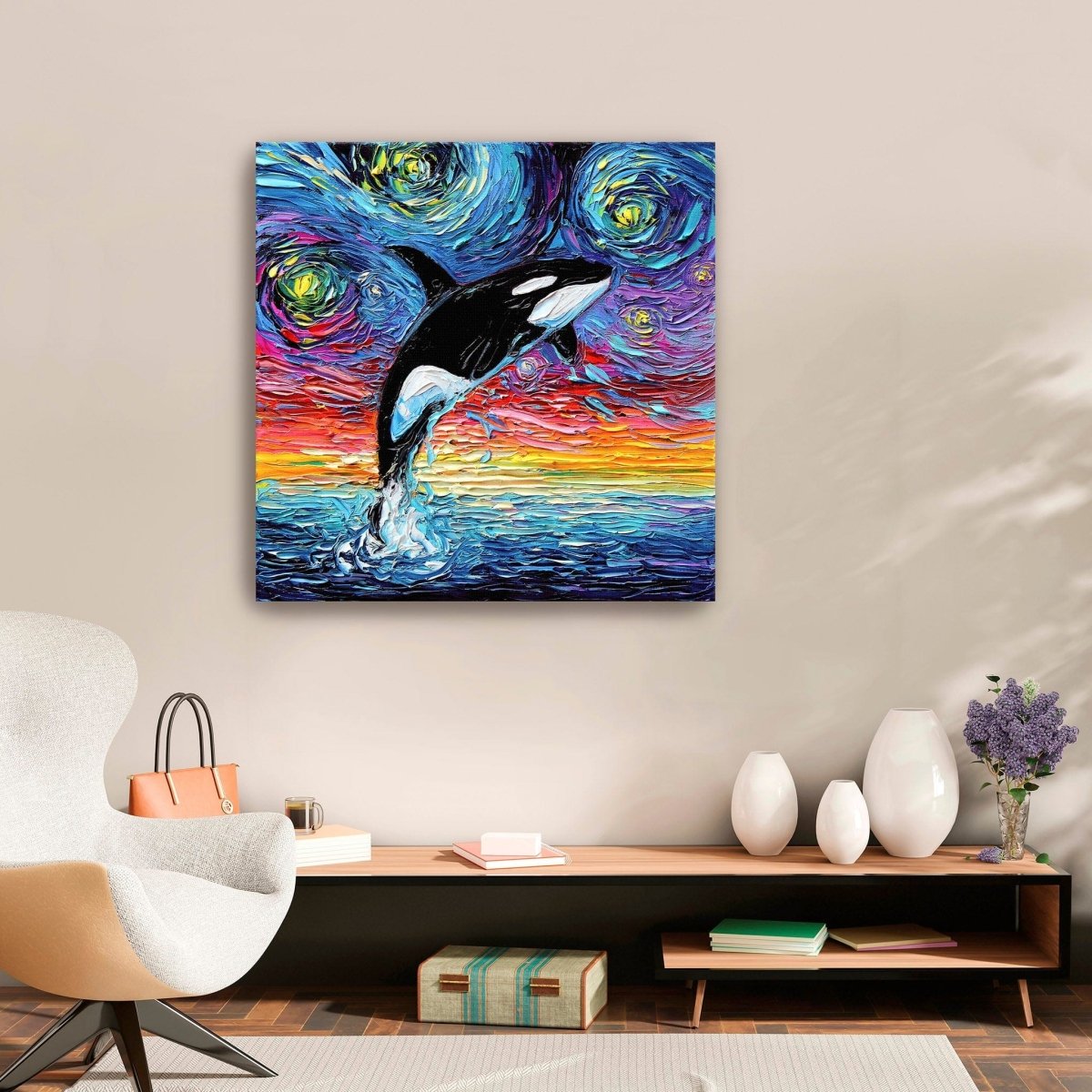 Orca Night Canvas Wall Art - Lumaprints - Gallery Canvas by Modest Hut