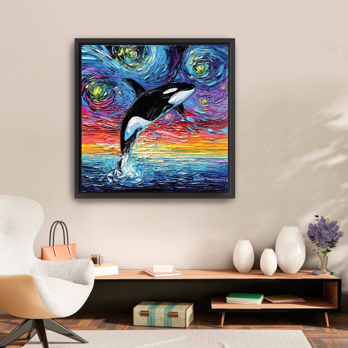 Orca Night Canvas Wall Art - Lumaprints - Gallery Canvas by Modest Hut