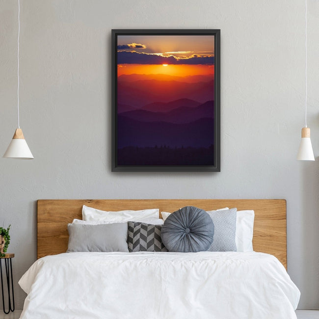 Smoky Mountains - Mountain Ridges Sunset Canvas Wall Art - Lumaprints - Gallery Canvas by Modest Hut