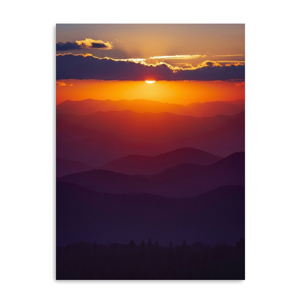 Smoky Mountains - Mountain Ridges Sunset Canvas Wall Art - Lumaprints - Gallery Canvas by Modest Hut