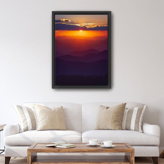 Smoky Mountains - Mountain Ridges Sunset Canvas Wall Art - Lumaprints - Gallery Canvas by Modest Hut